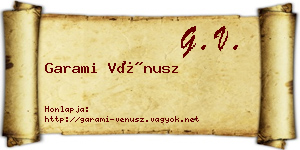 Garami Vénusz névjegykártya